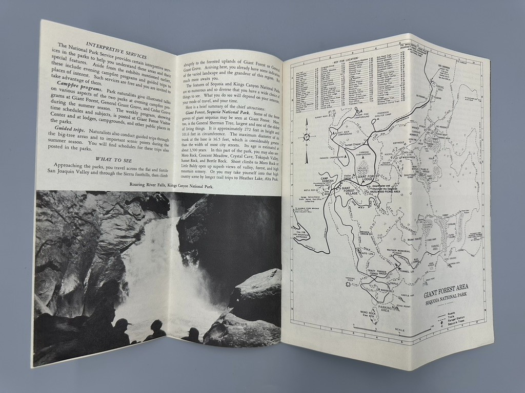 1957 SEQUOIA and KINGS CANYON National Park Service CALIFORNIA Travel BROCHURE