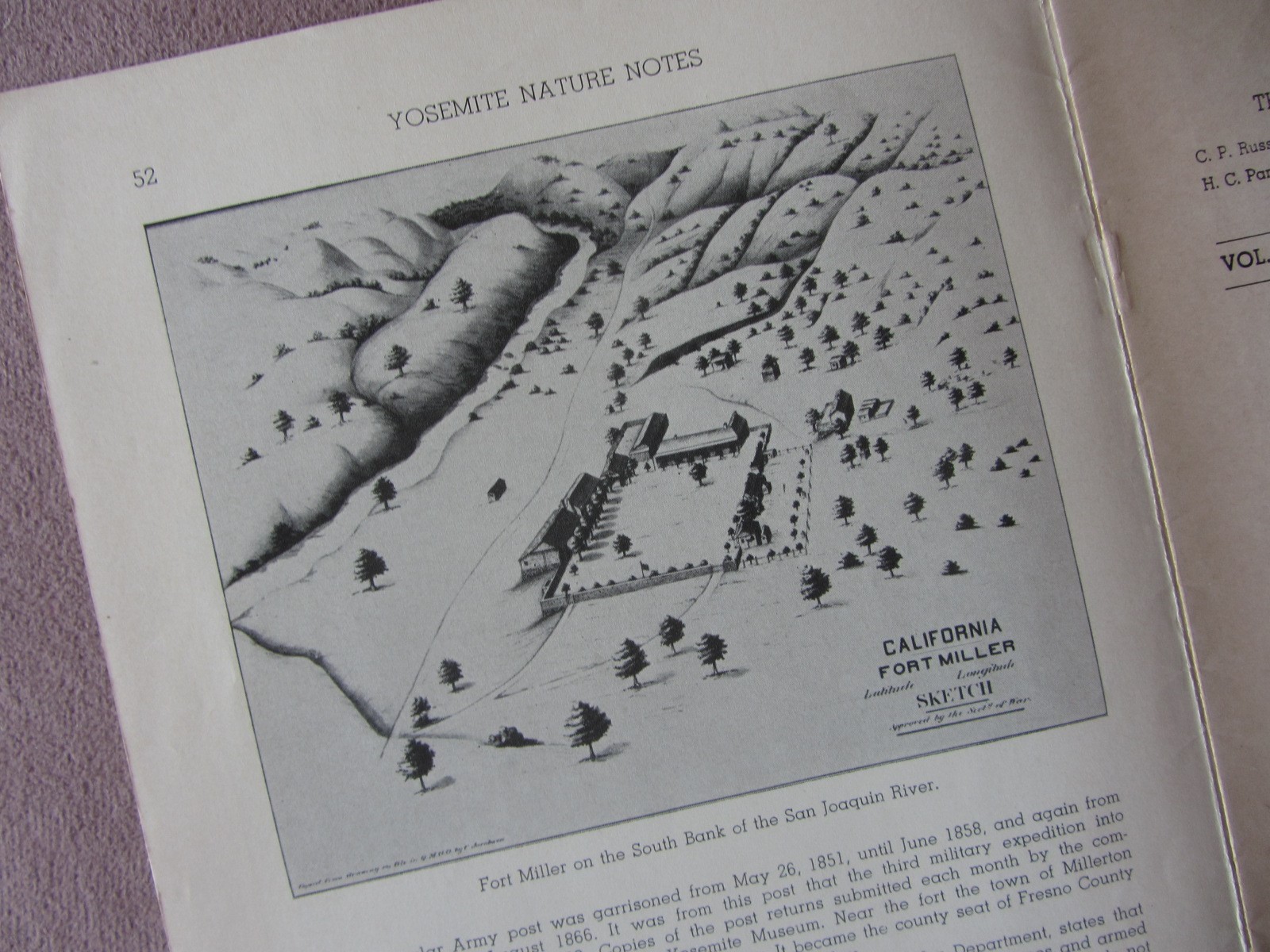 Vtg 1951 YOSEMITE National Park Nature Notes * Geography of Mariposa Indian War