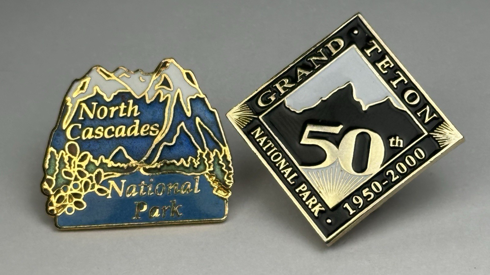 Grand Teton Wyoming & North Cascades Washington National Parks Pins Lot of 2