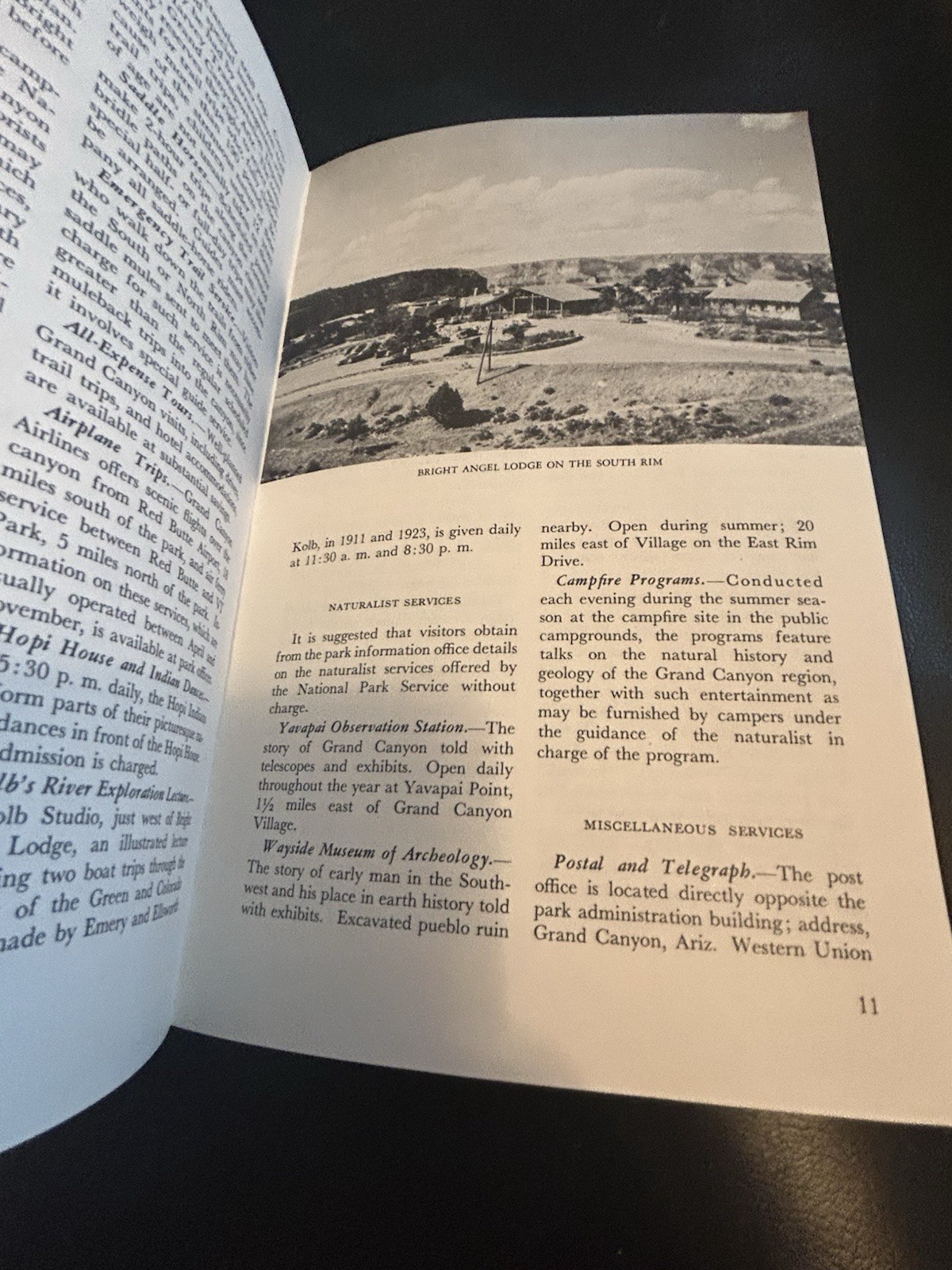 1956 Grand Canyon National Park Dept Of Interior 16 Pg Booklet