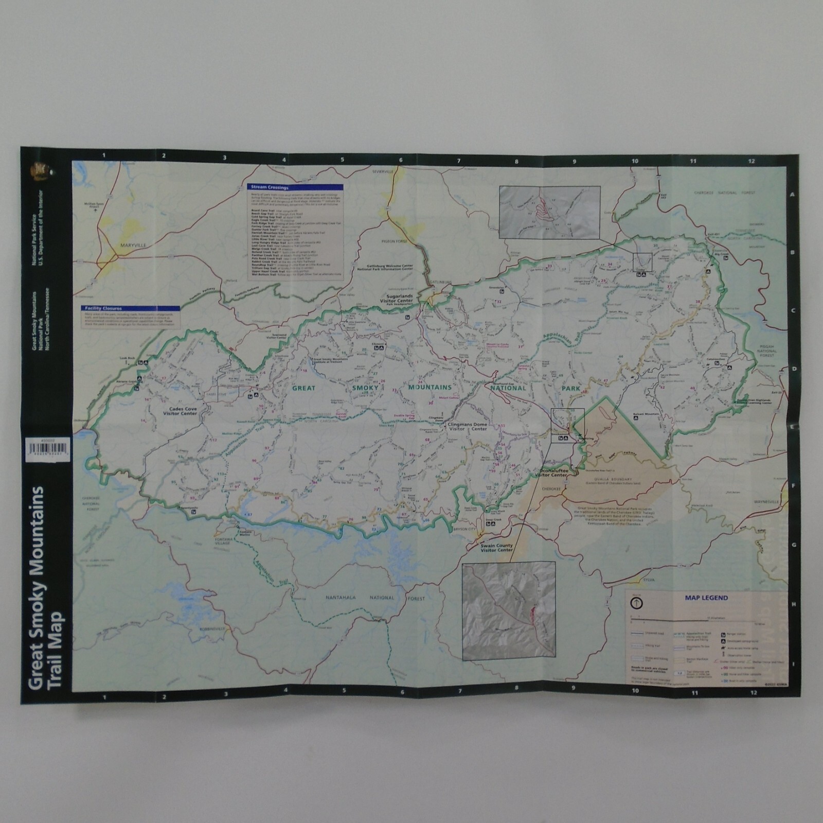 Great Smoky Mountains National Park Trail Paper Map 2022 Tennessee N. Carolina