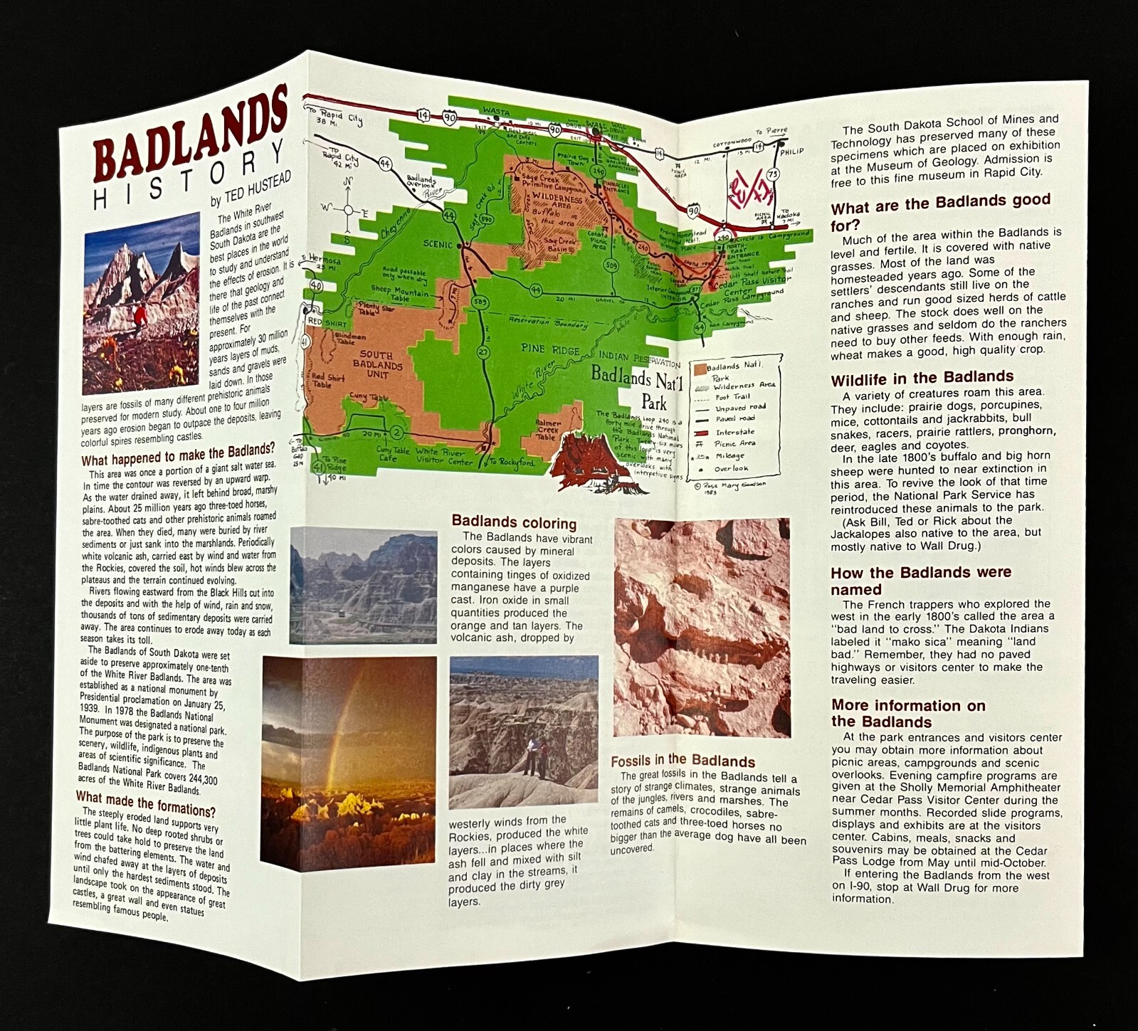 1970s Badlands South Dakota Wall Drug Ice Water Store Vintage Travel Brochure