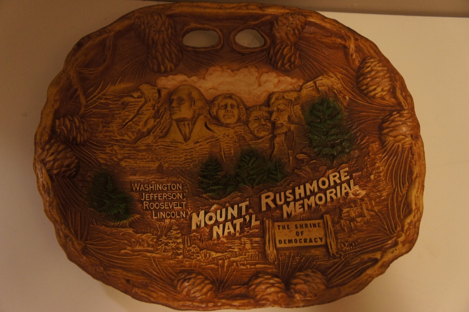 Vintage Mount Rushmore 3D Souvenir Tray HH Tammen