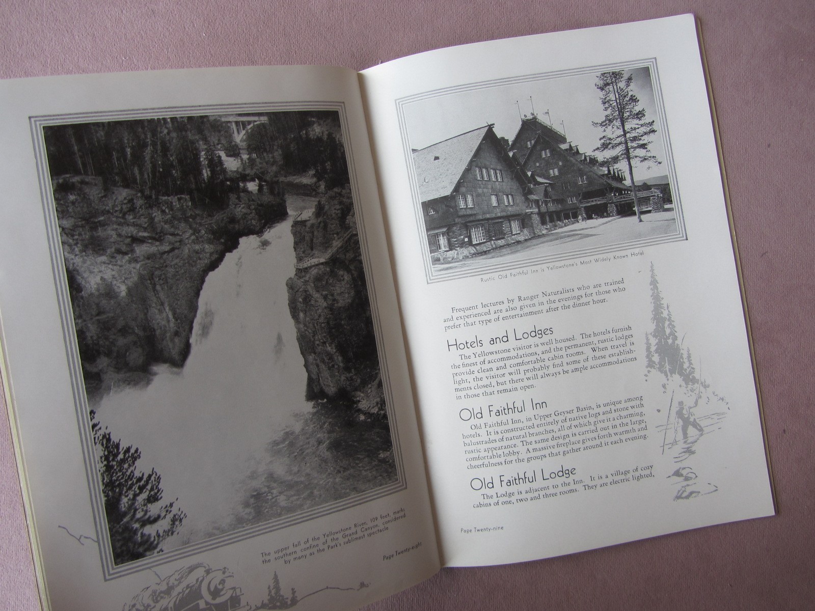 Vtg 1930s Yellowstone & Grand Teton Picture Book – Union Pacific RR Photos Maps