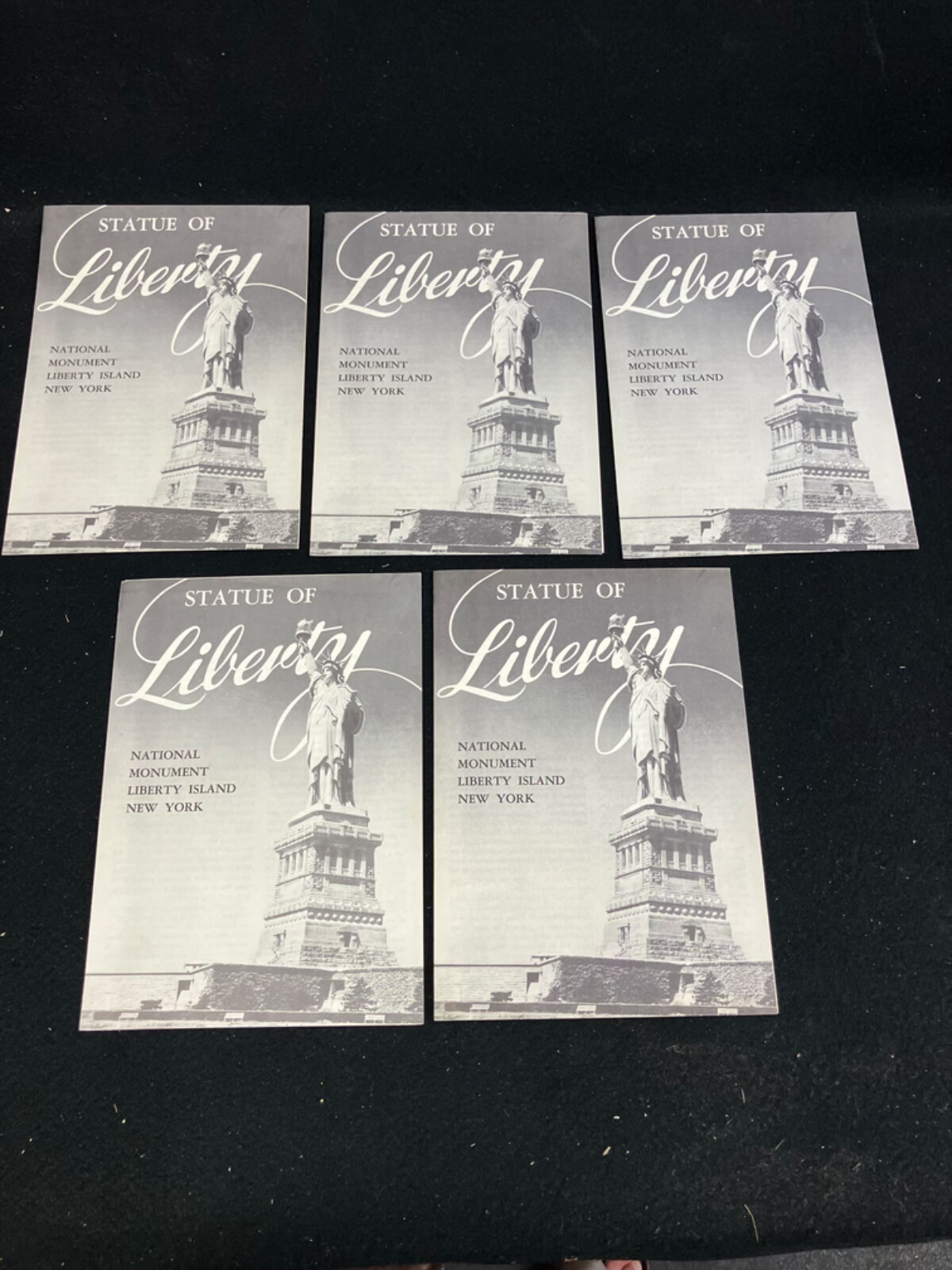 1962 STATUE OF LIBERTY FOLDOUT TOURIST BROCHURE W MAP NATIONAL MONUMENT LOT OF 5
