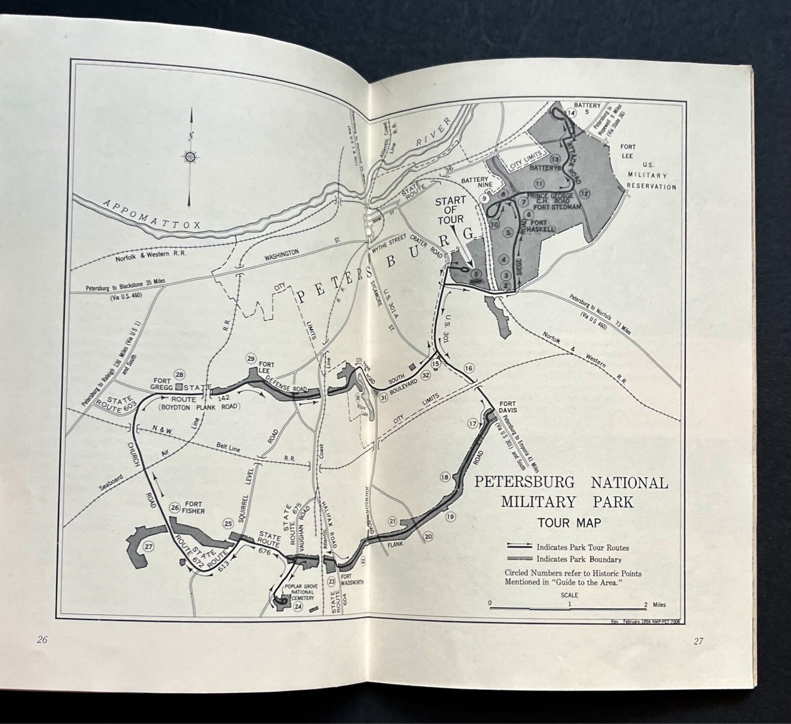 1956 Petersburg VA National Military Park Battlefields Vintage Travel Guide Book
