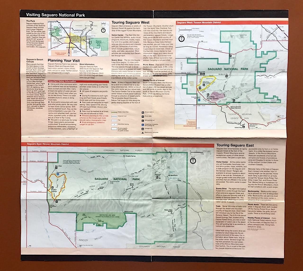 Maps, Guides, Postcards for Saguaro National Park, Tucson AZ