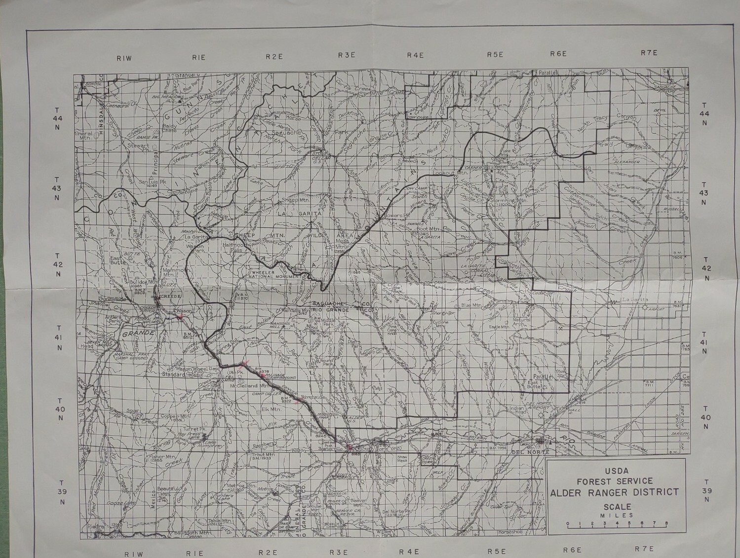 Rio Grande National Park Map 1962 Alder Ranger District