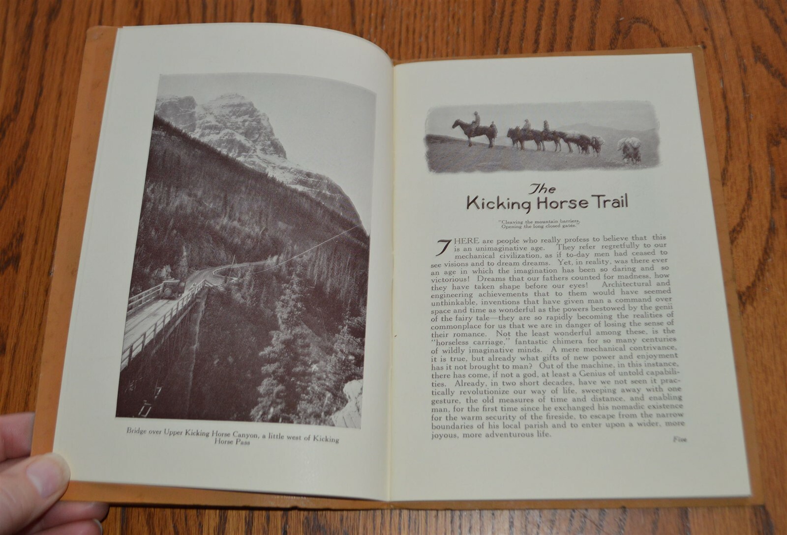 1928 Kicking Horse Trail Lake Louise to Golden BC Illustrated w/ Map