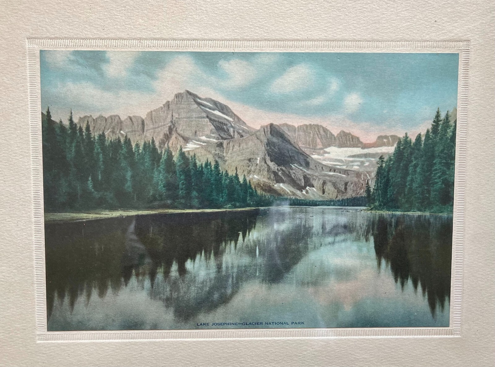 RARE Antique Vintage Glacier National Park PRINT Lake Josephine