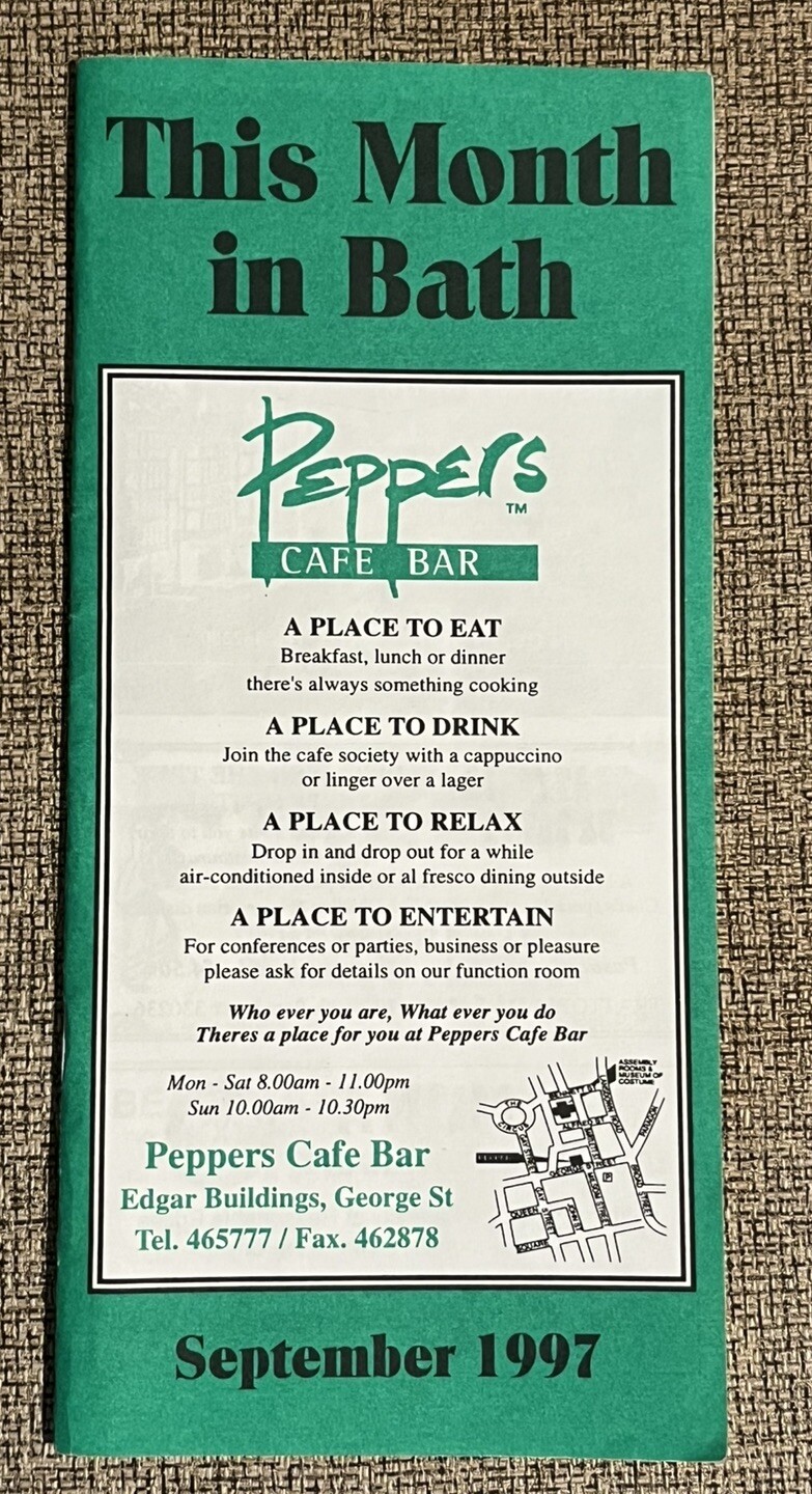 THIS MONTH IN BATH 32-page VISITOR GUIDE – ENGLAND SEPTEMBER 1997