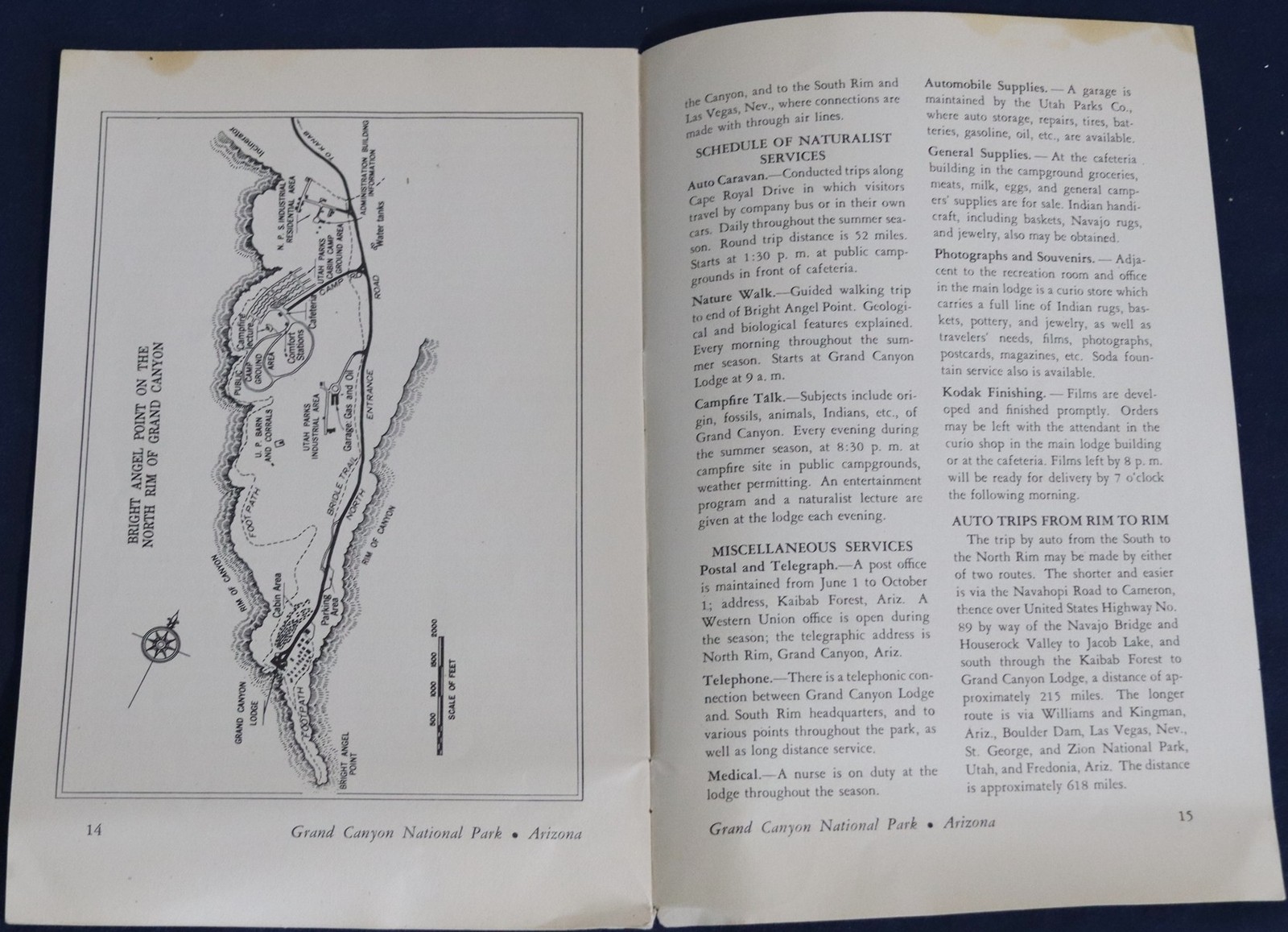 1942 Grand Canyon National Park, AZ Booklet – U.S. Government