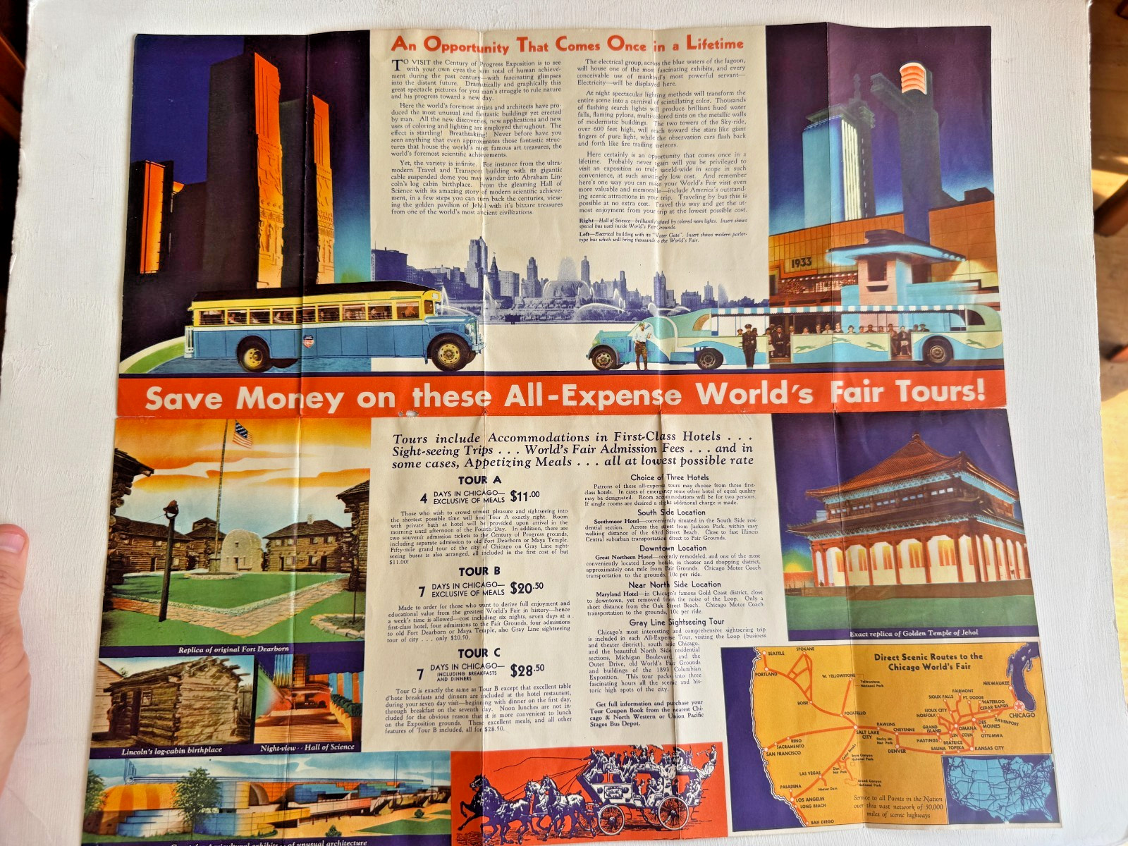 1933 Chicago World’s Fair Travel Brochure by Union Pacific & Chicago Northern