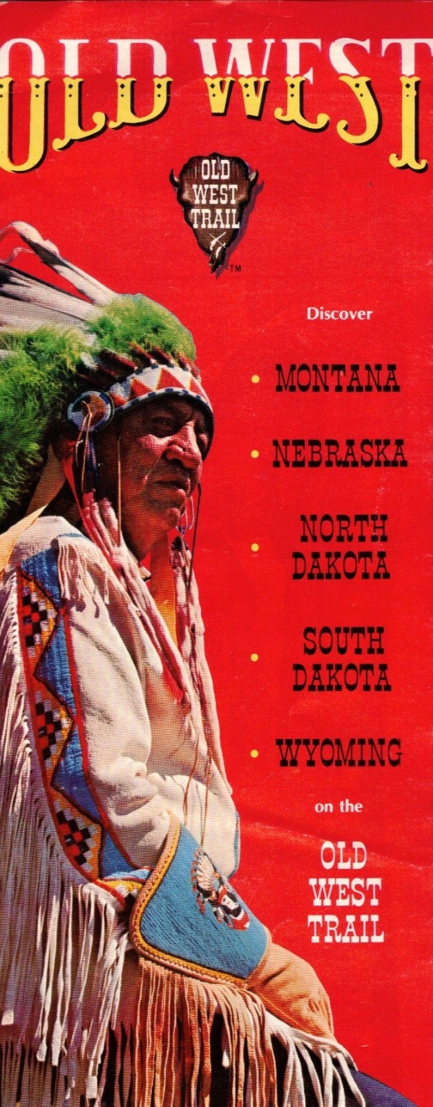 Terrific Old West Trail Map, MT, NE, ND, SD, WY, National Parks