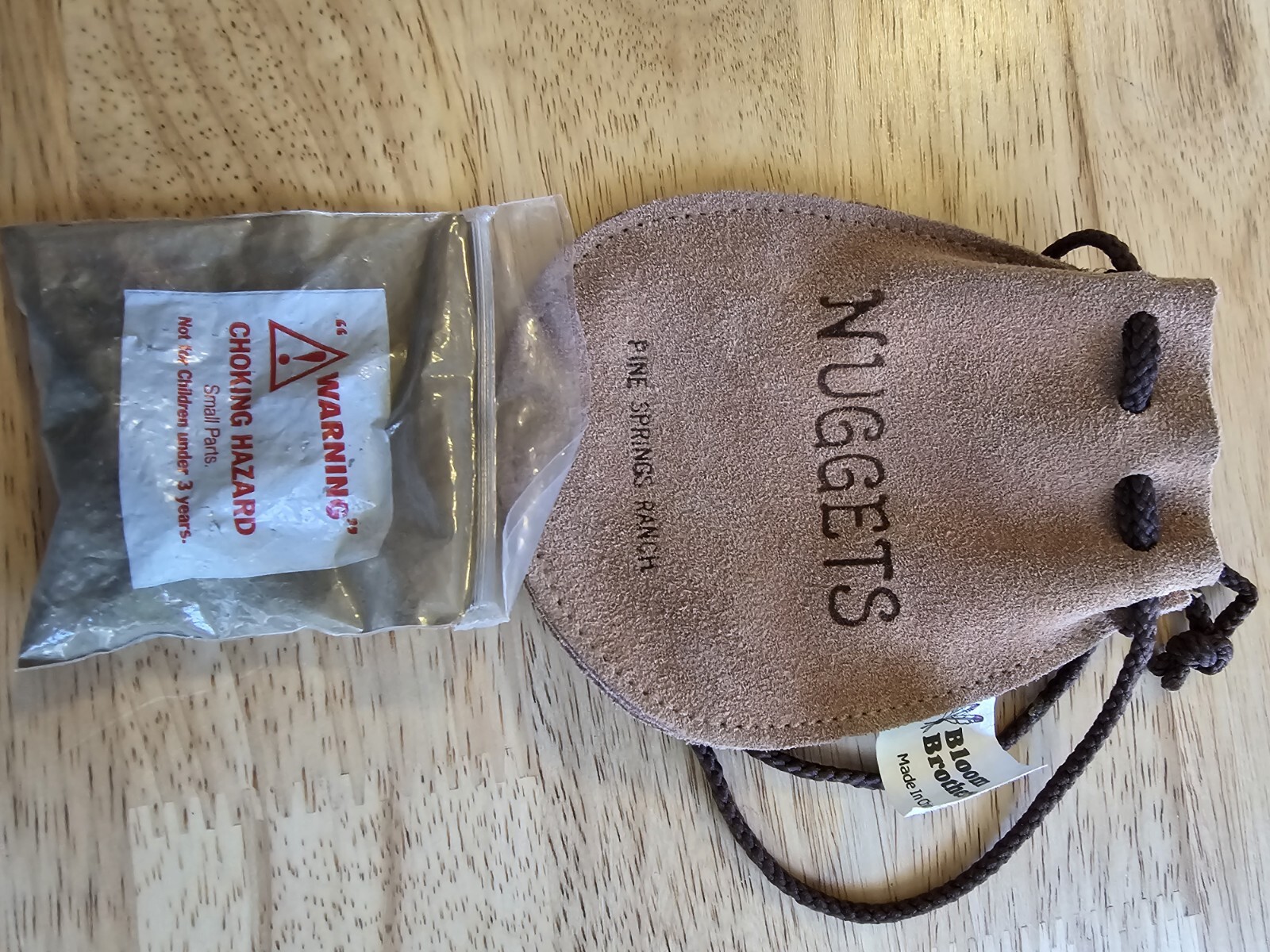 Vintage Bloom Brothers Pine Springs Ranch Nuggets Souvenir Leather Bag Pouch