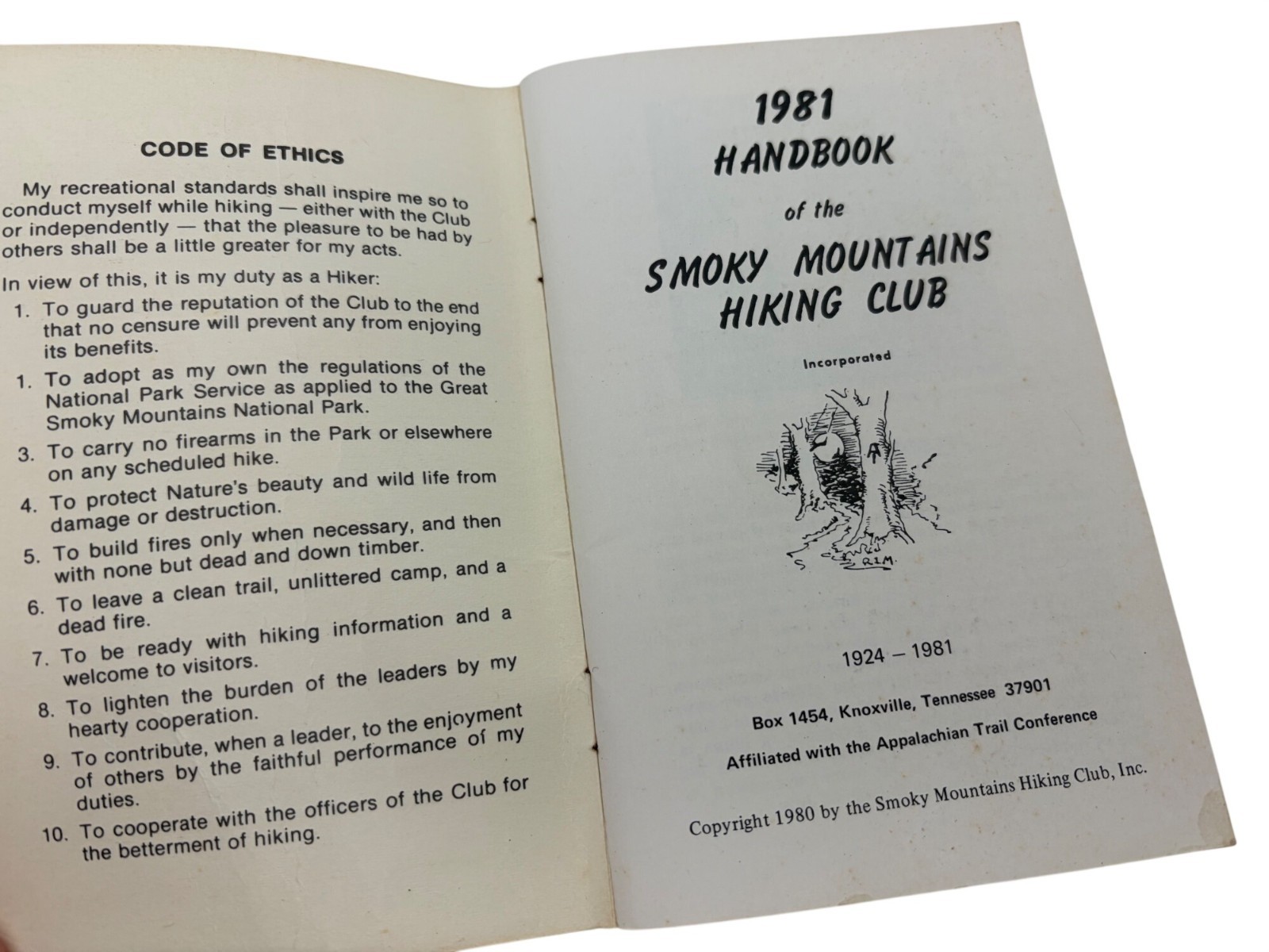 Smoky Mountains Hiking Club Ephemera Lot 1937 1951 1976 1926 Pamphlet Reprint
