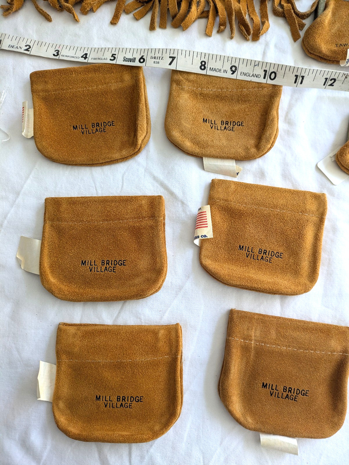 (21) Vintage Tawas Bay ++ Suede Leather Coin Purse Pouch Bloom Brothers USA