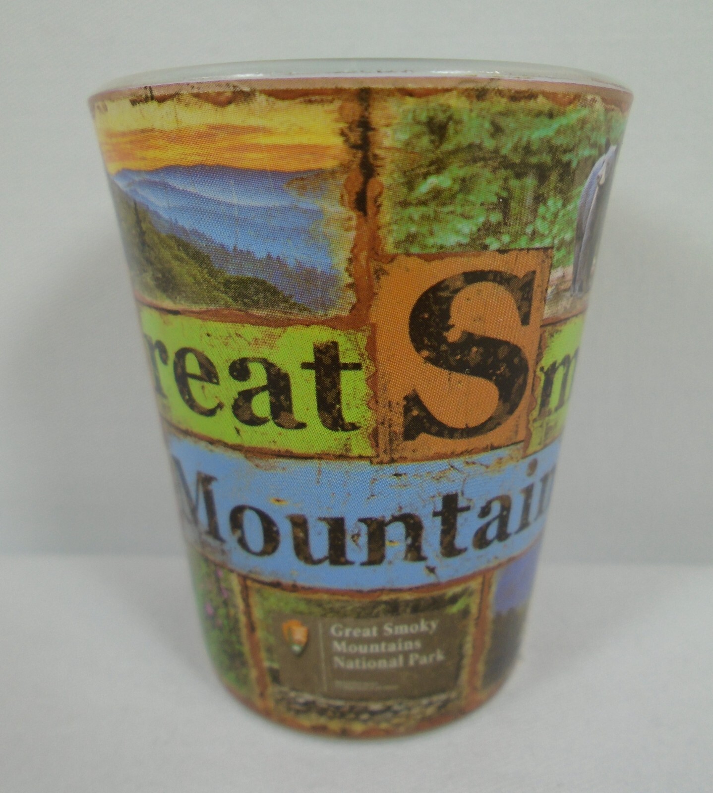 Great Smoky Mountains Every Season Souvenir Shot Glass Gatlinburg Pigeon Forge
