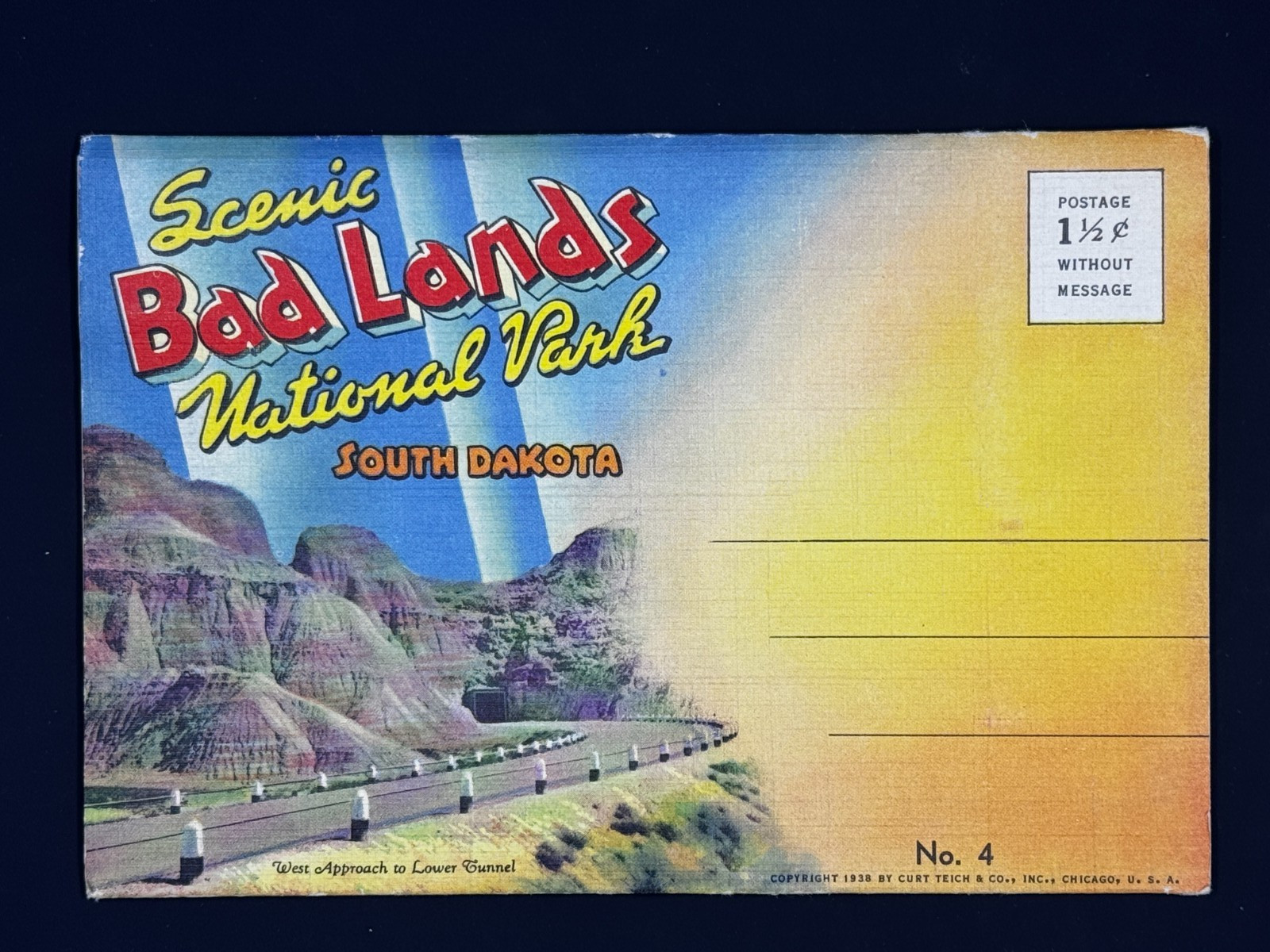 Vintage Souvenir Folder of Bad Lands National Park North Dakota South Dakota