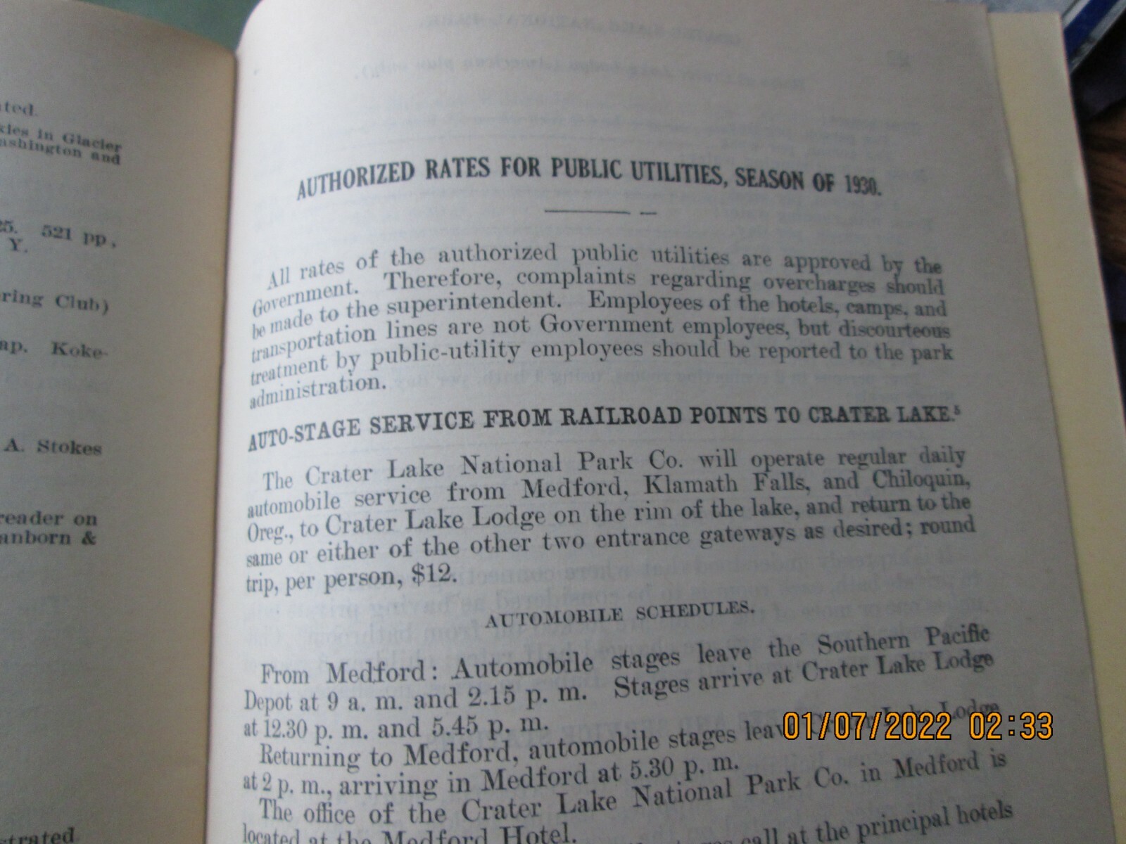 crater lake national park oregon travel guide maps 1930s booklet