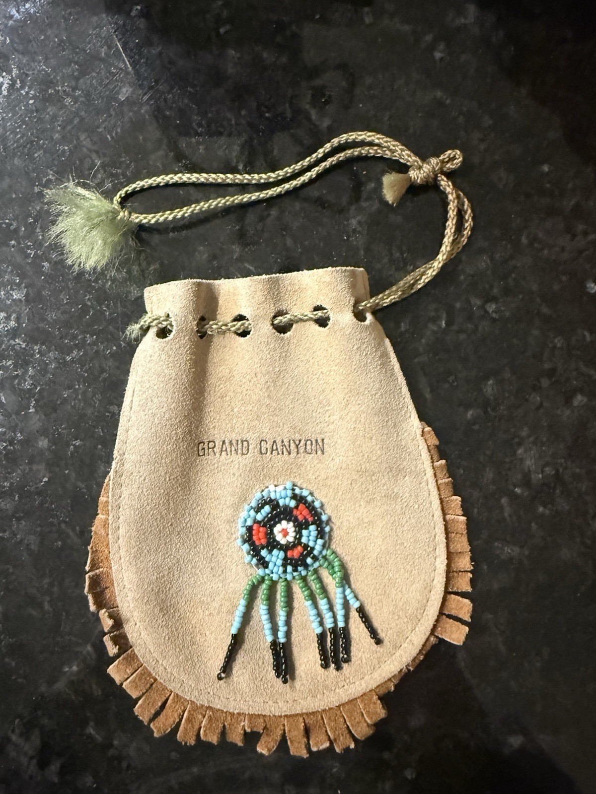 Bloom Brothers Grand Canyon Leather Pouch Vintage Native American Souvenir