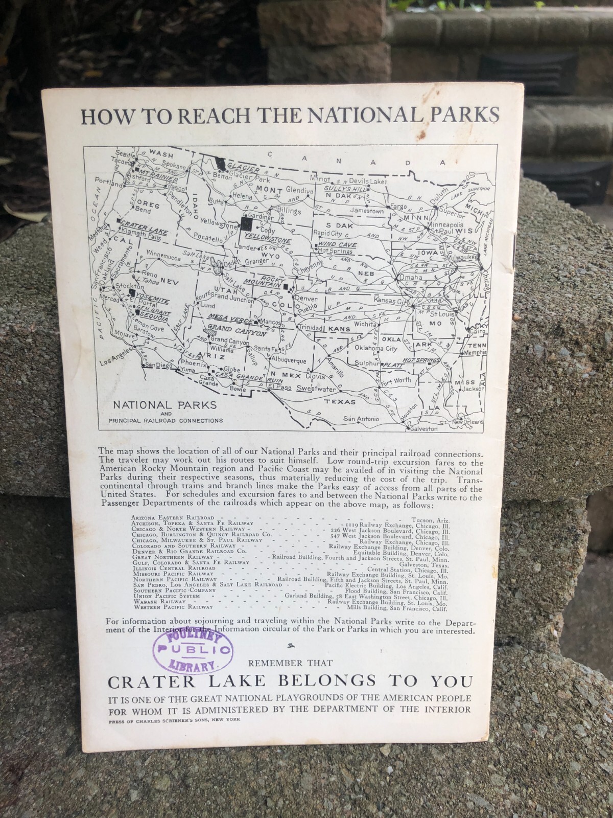 1930’s Crater Lake National Park -US Dept. of Interior- Booklet