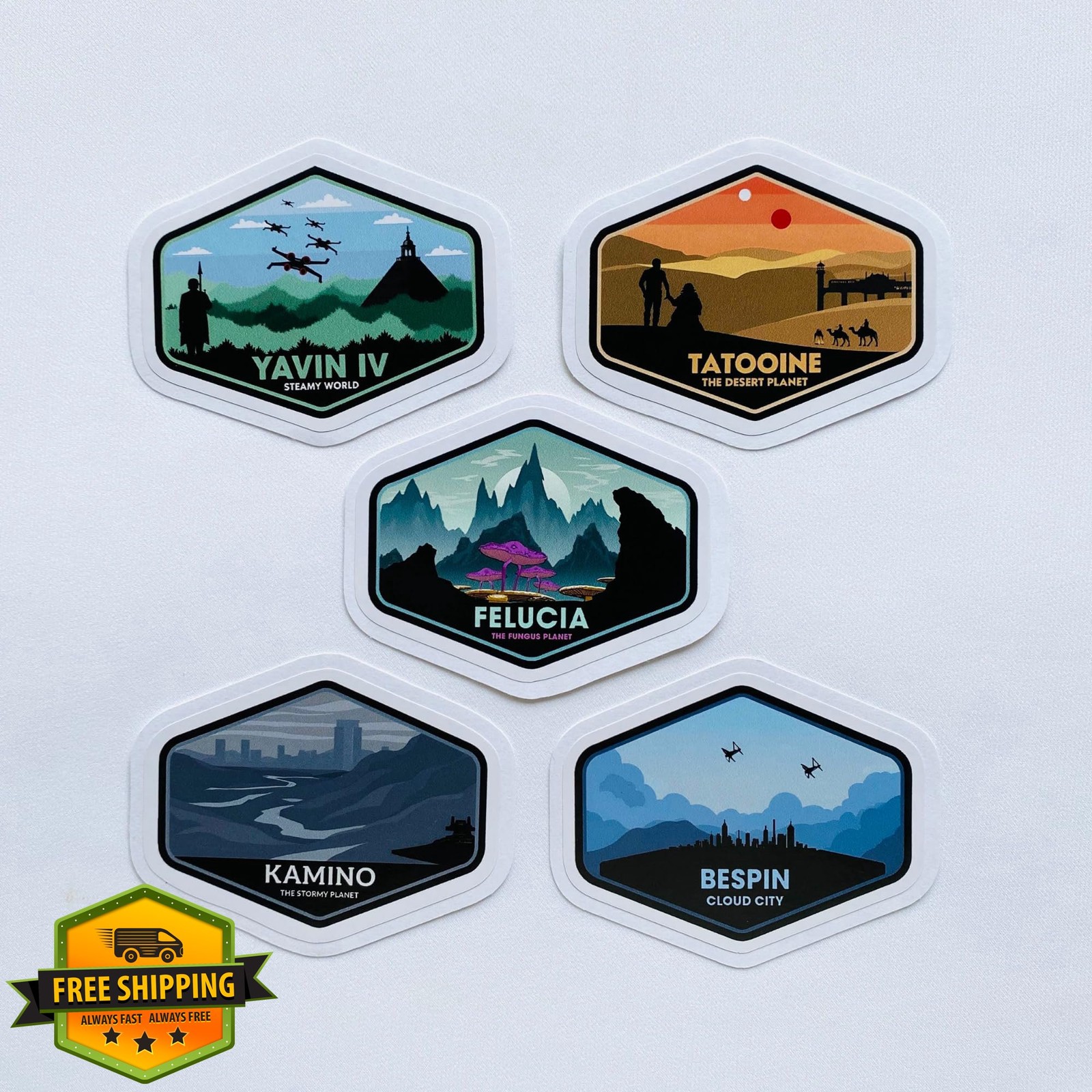 QUYDAU 1993 National Park Star Alderaan Sticker 15 Pcs 3 Inch