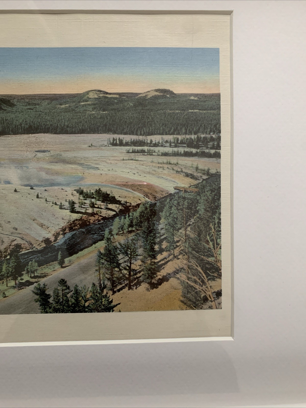 Framed Vintage Yellowstone National Park Print Grand Prismatic Spring