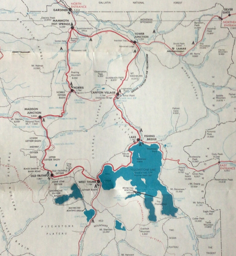 1962 Yellowstone National Park Travel Guide Brochure Booklet Map #2