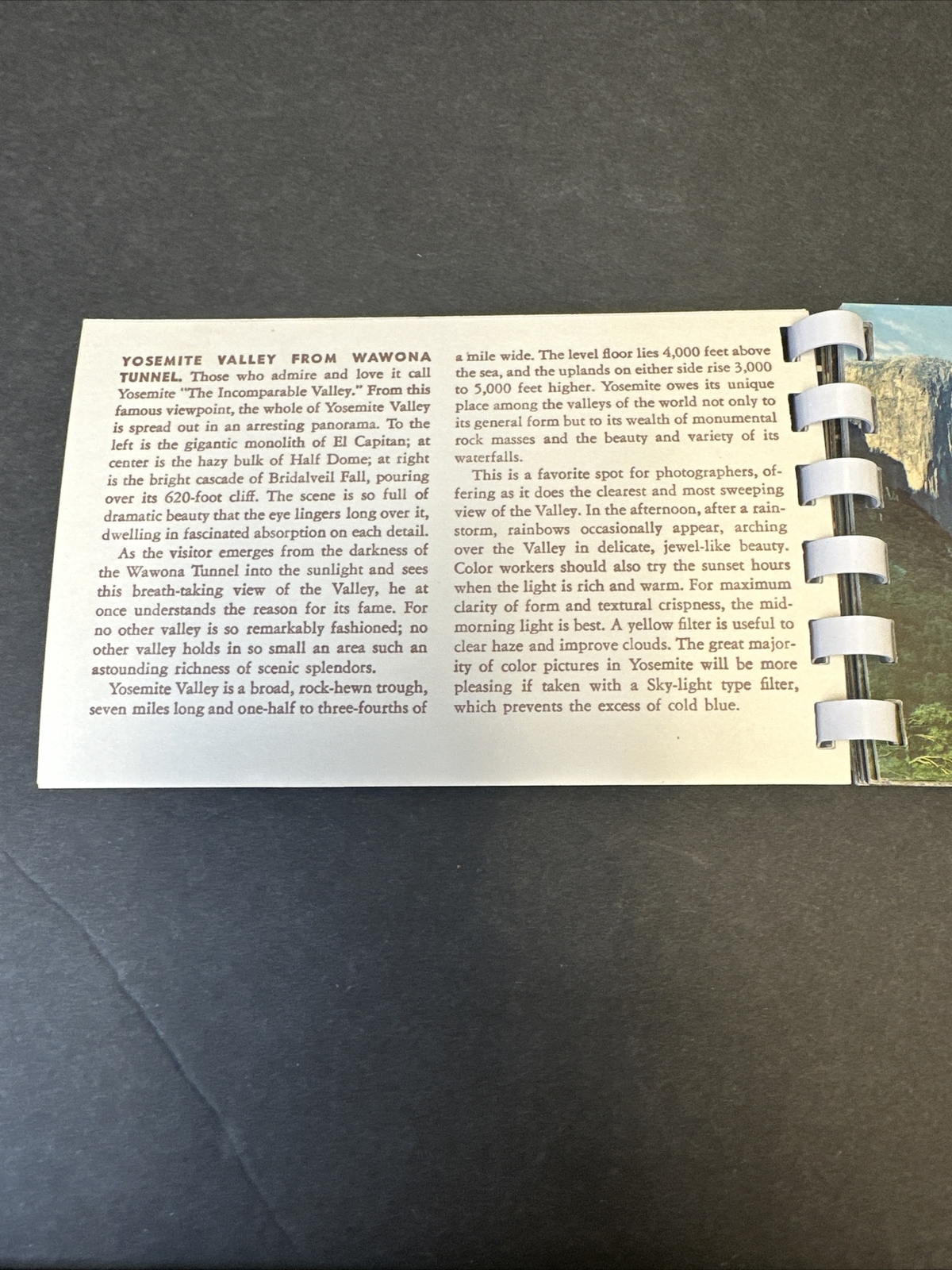 1955 Yosemite Picture And Photo Guide Spiral Bound 6″ x 3.5″ Souvenir Book