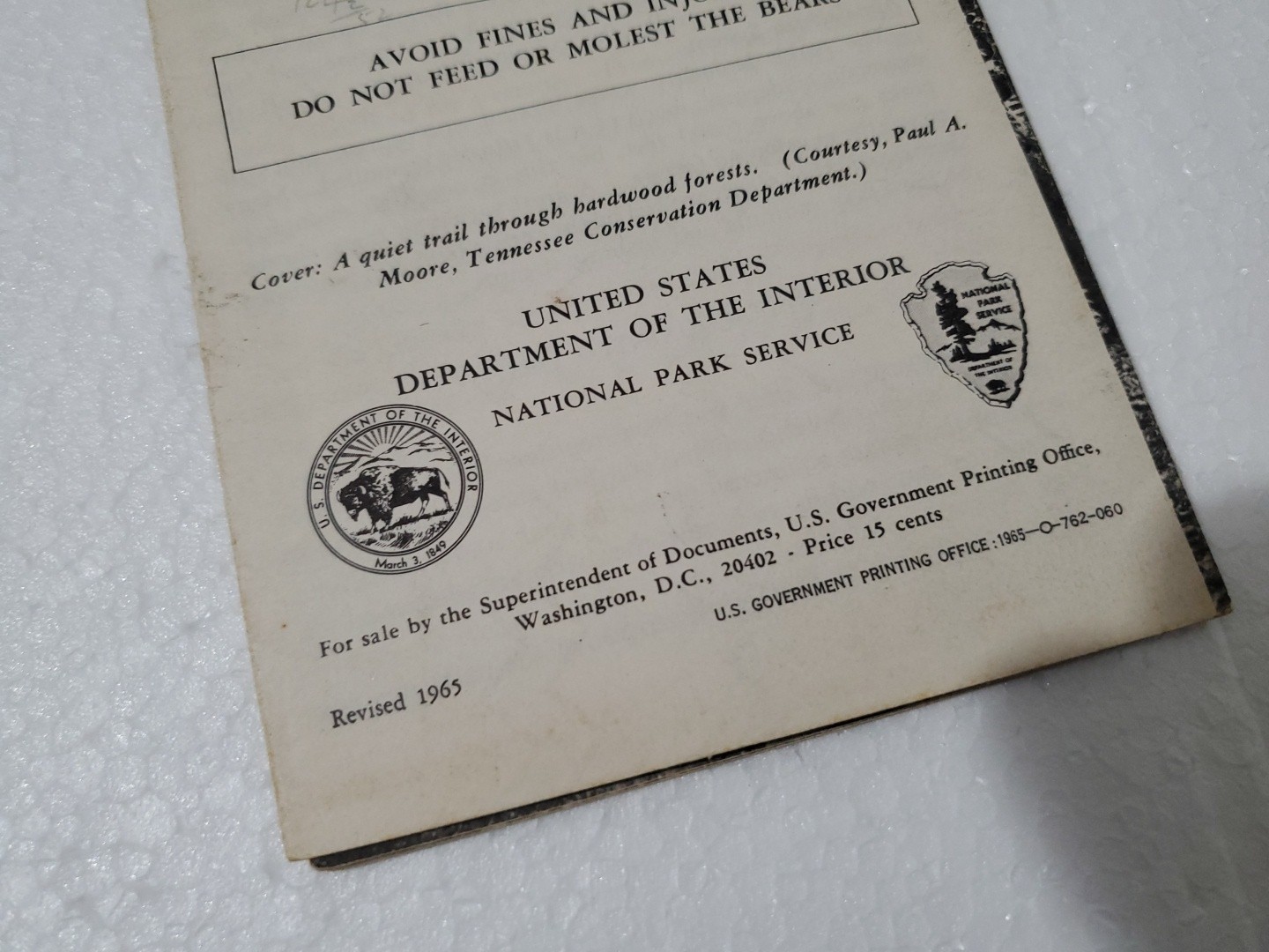 Rare Vintage Great Smoky Mountains National Park 1965 Illustrated Guide Brochure