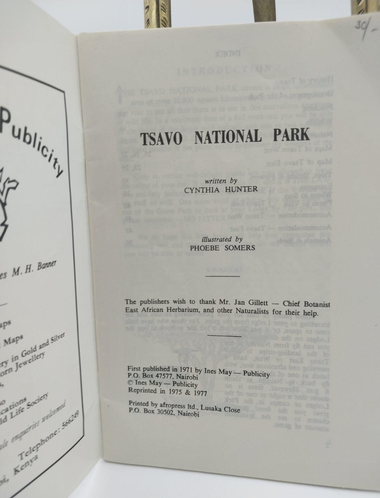 Tsavo National Park Booklet