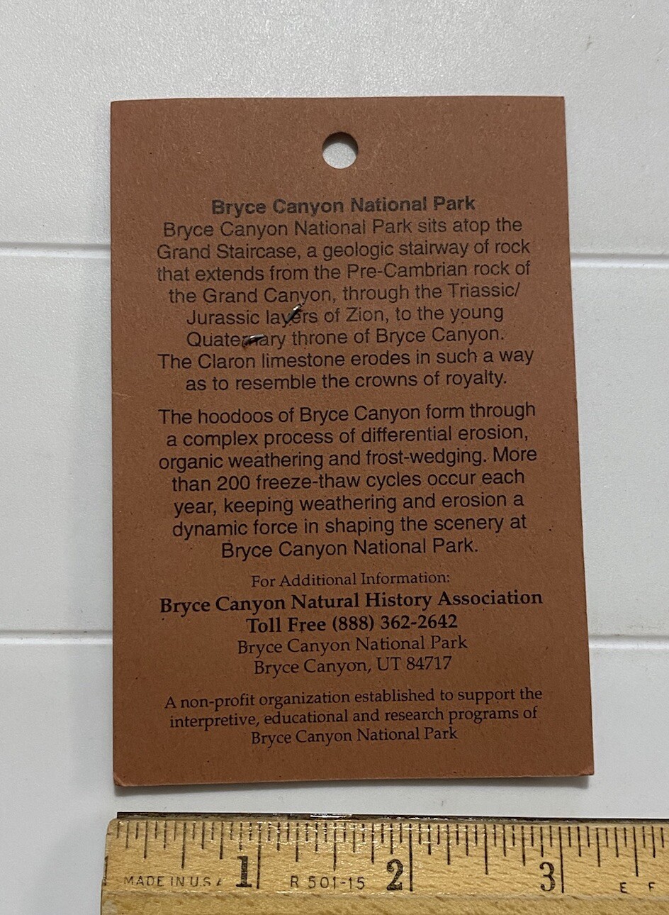 NIP Bryce Canyon National Park Natural History Association Souvenir Patch Badge