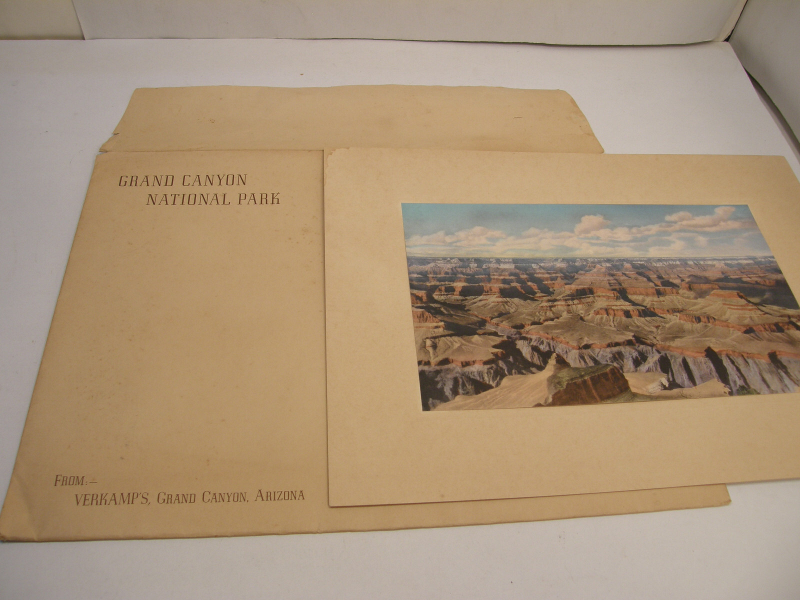 VINTAGE COLOR LITHOGRAPH SOUVENIR PRINT VERKAMP’S GRAND CANYON NAT’L PARK ARIZ