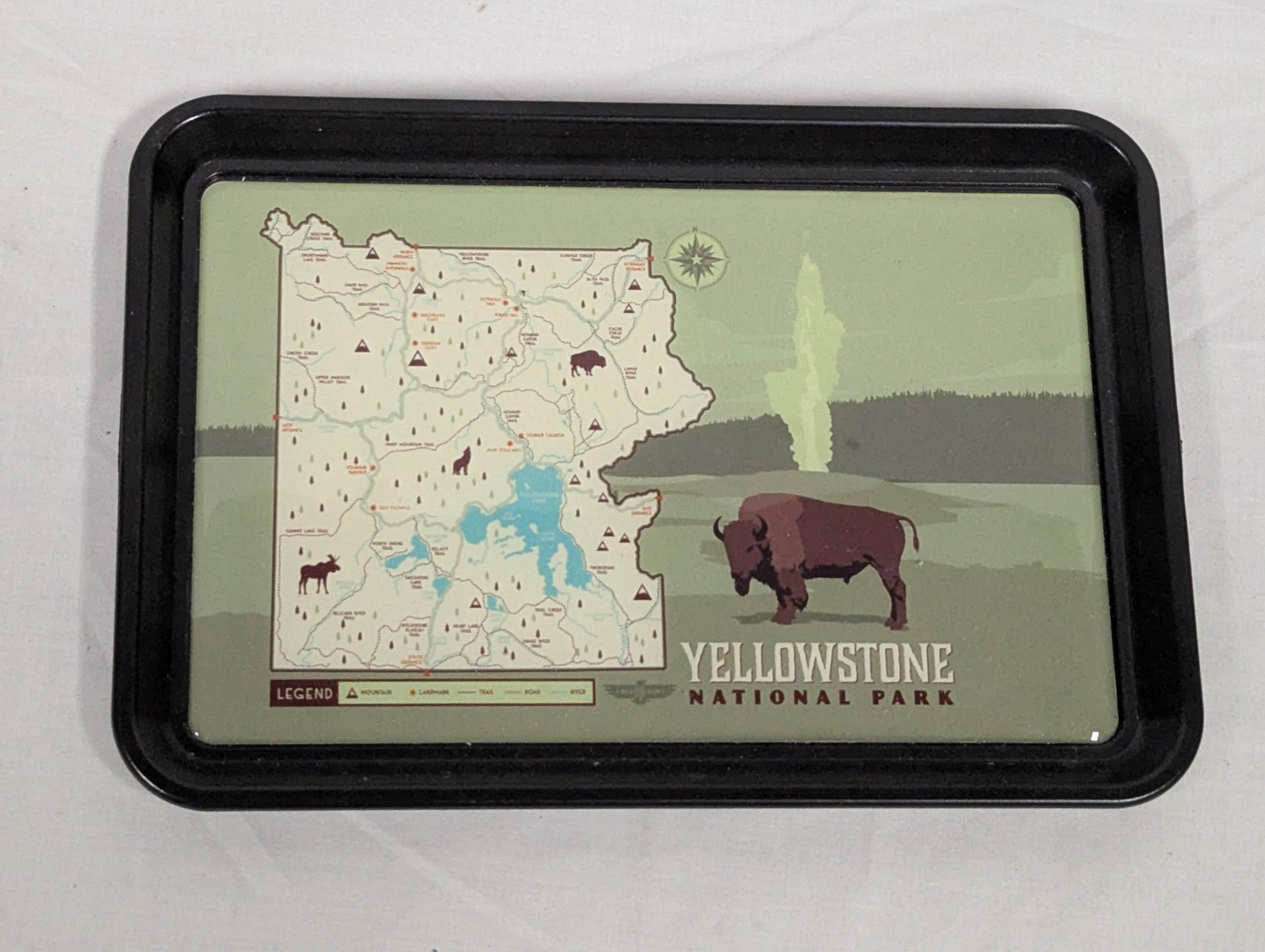 Yellowstone National Park Coin Credit Card Tray Wyoming State Map ~ Made in USA