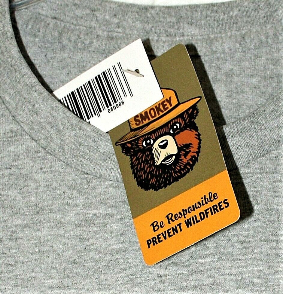 Smokey The Bear Says Keep It Green Gray T-Shirt New NOS Size LG