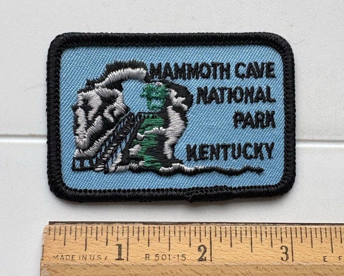 Mammoth Cave National Park Kentucky Blue Black Embroidered Iron-on Patch Badge