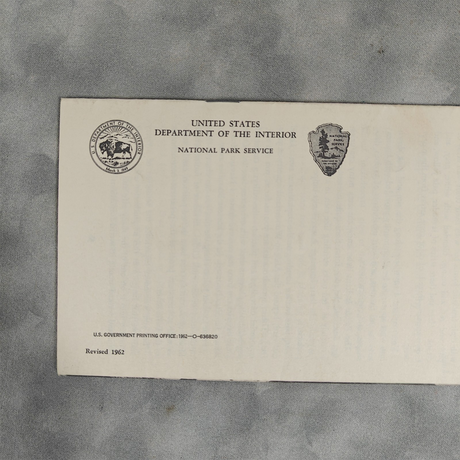 1962 Bryce Canyon National Park Utah NPS Booklet w/ Map Vintage Brochure