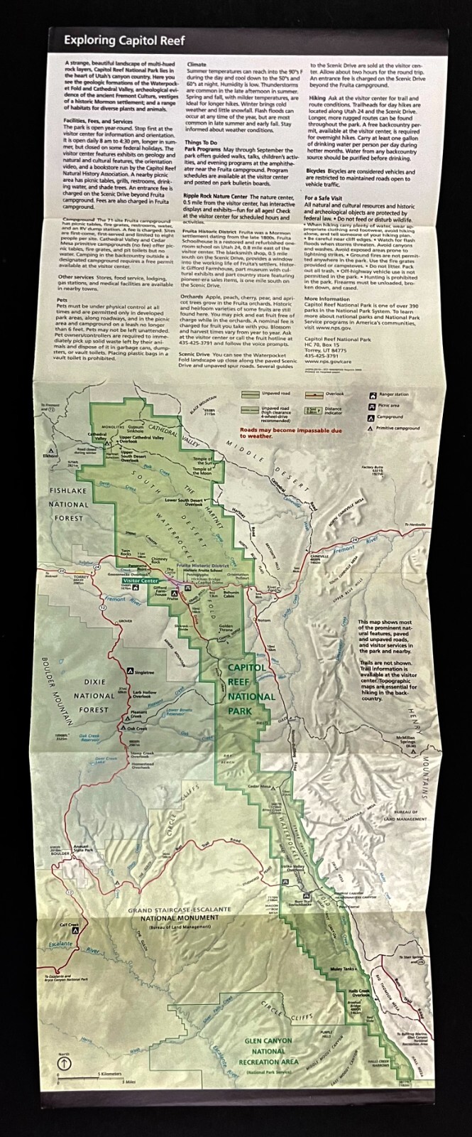 2010 Capitol Reef National Park Utah Official Government Map Guide Brochure UT