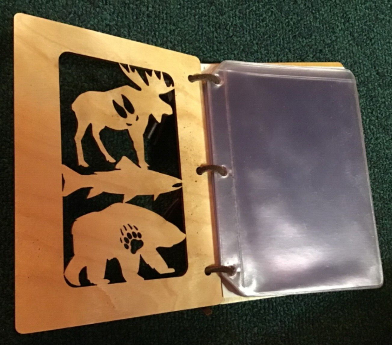 2008 Souvenir Laser Cut Wood 36 Photo Album Blank Yellowstone Park Grand Teton