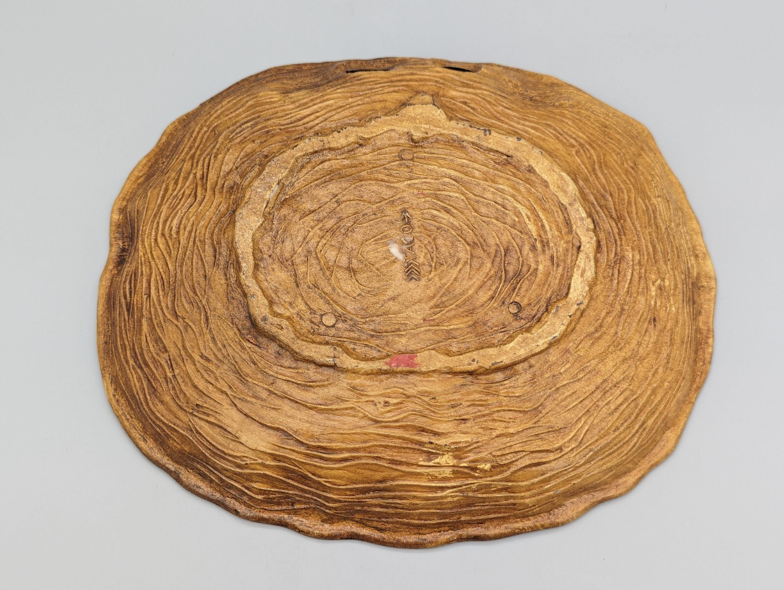 Yellowstone Park Scenic Plate Souvenir Vintage 3D Sculpted 12″ Faux Wood