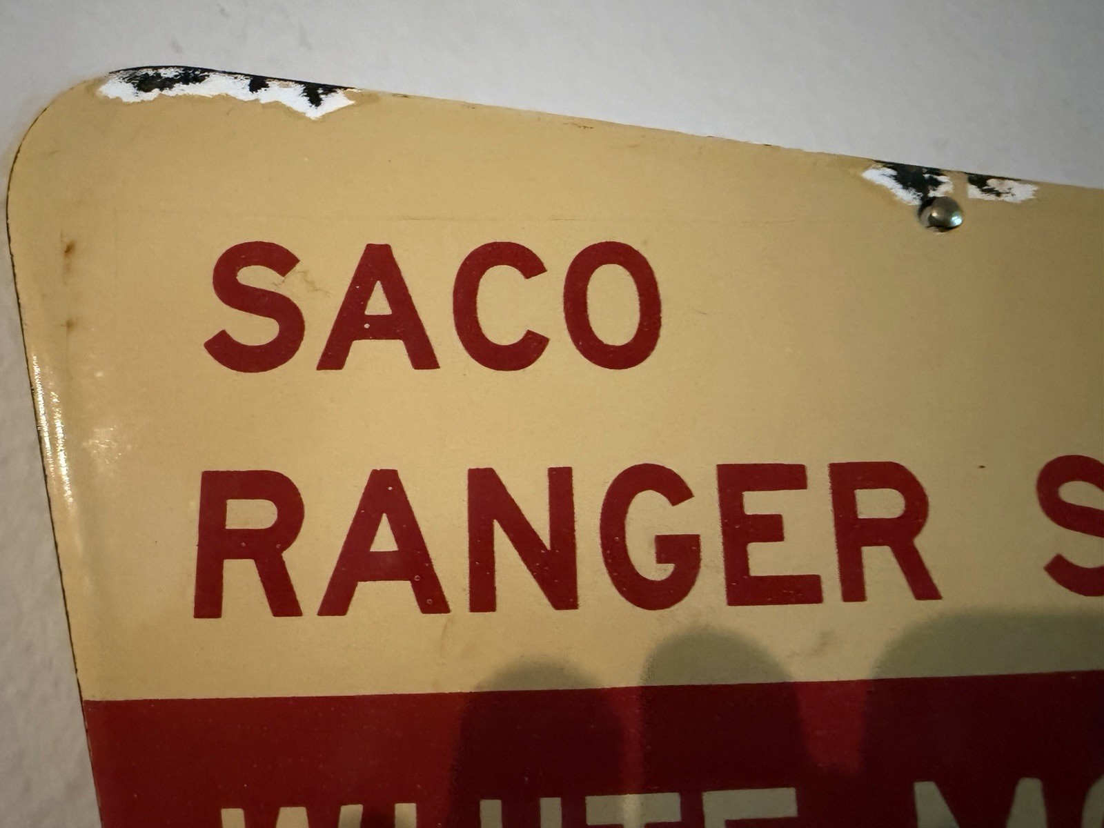 Vintage Porcelain US Forest Service Sign Saco Ranger Station White Mountain NH