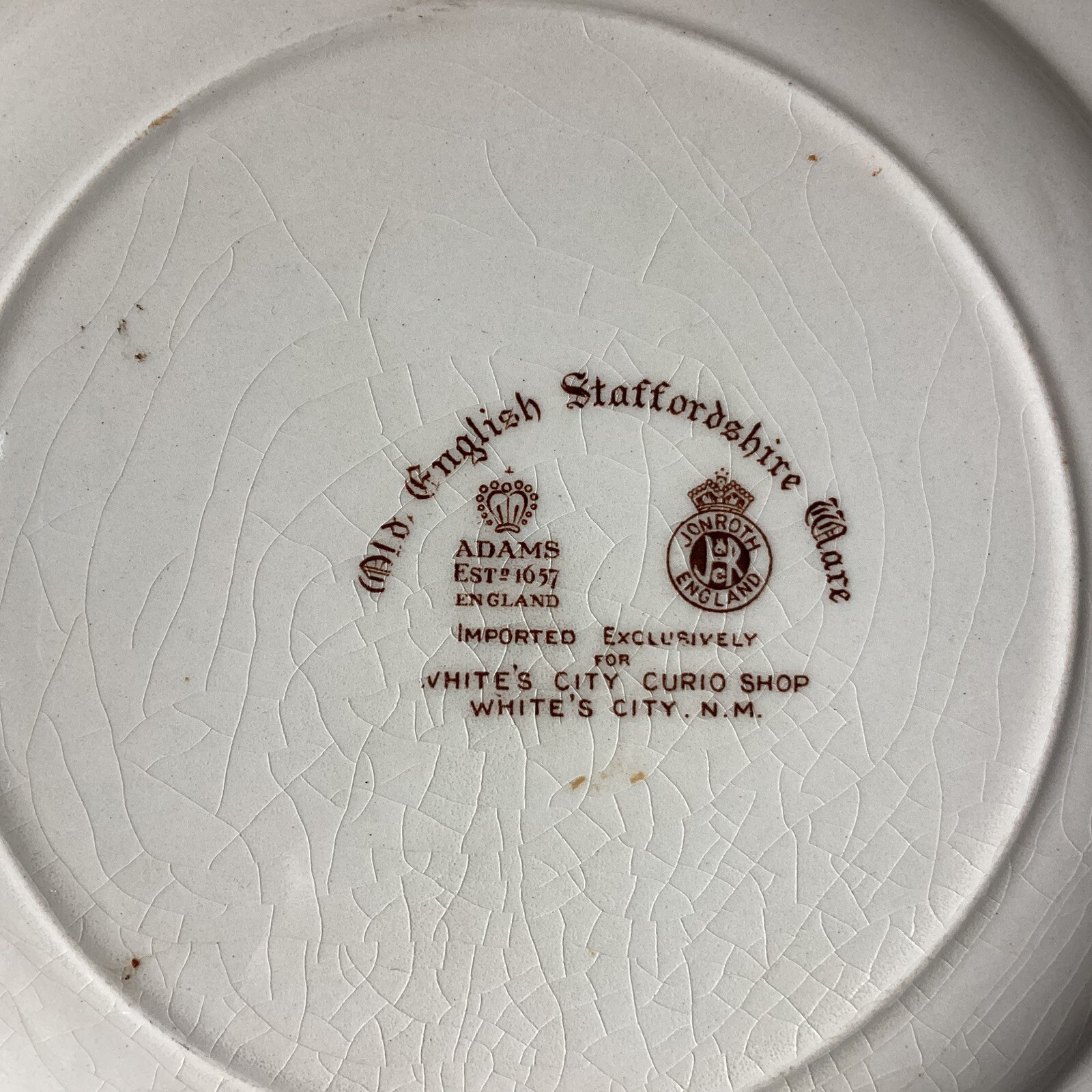 Antique Carlsbad Cavern, NM Souvenir Plate, Adams Old English Staffordshire Ware
