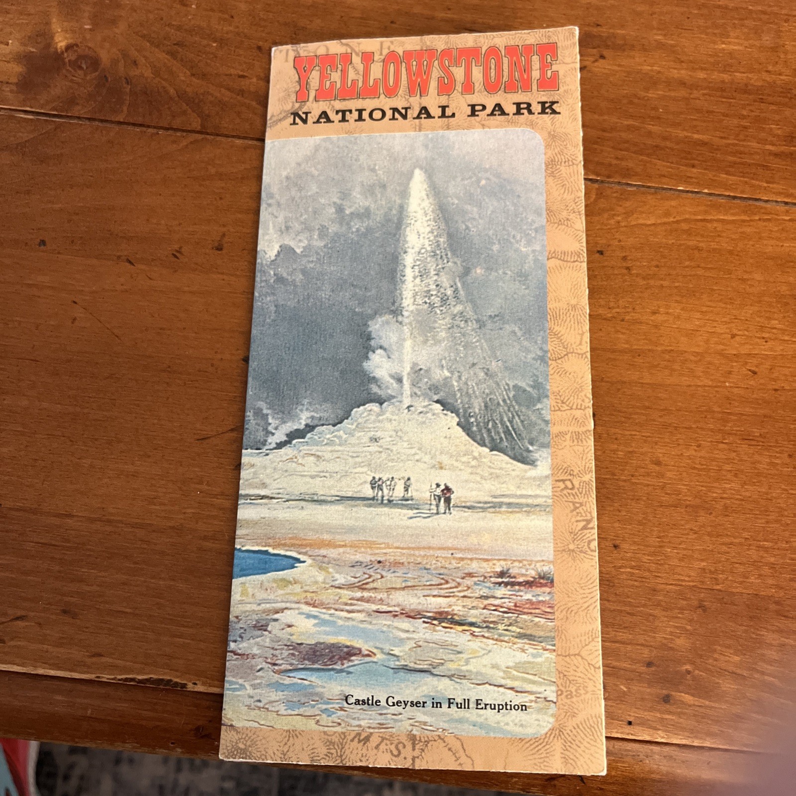 Yellowstone National Park Folding Flyer Map Pamphlet Vintage 1968