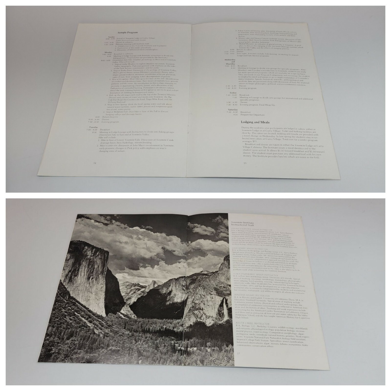 1975 Vintage Yosemite Institute Catalog / Brochure – National Park – Ansel Adams