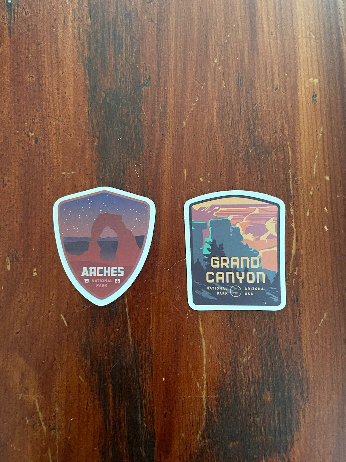 2 Set Grand Canyon & Arches National Park Outdoor Wilderness Sticker Decal