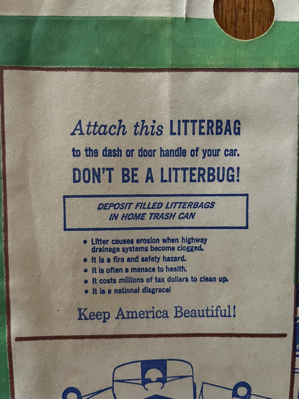 Vintage Forest Service Keep America Green & Clean “ Smokey the Bear “ Litter Bag