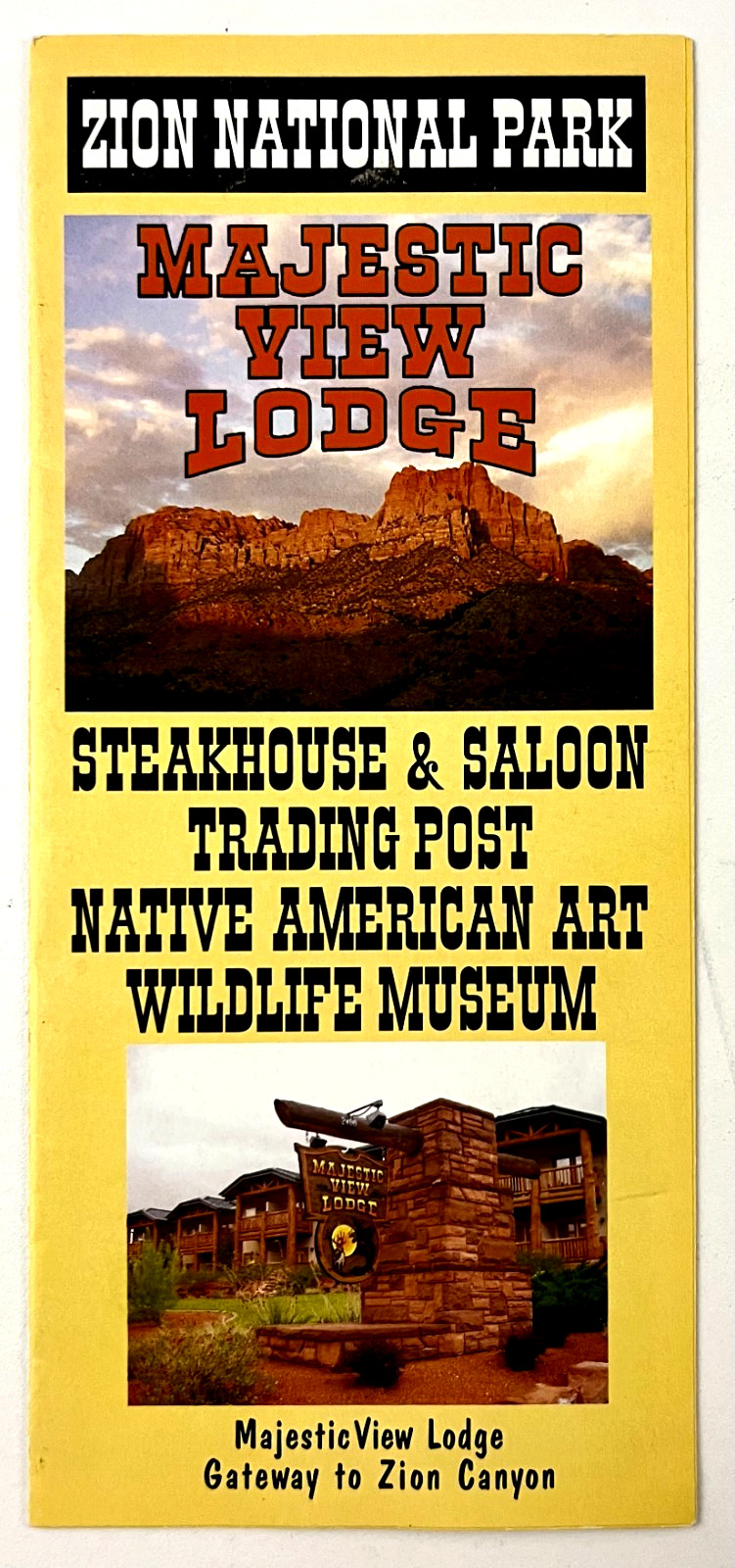 2000s Zion National Park Majestic View Lodge Museum Post Vintage Travel Brochure