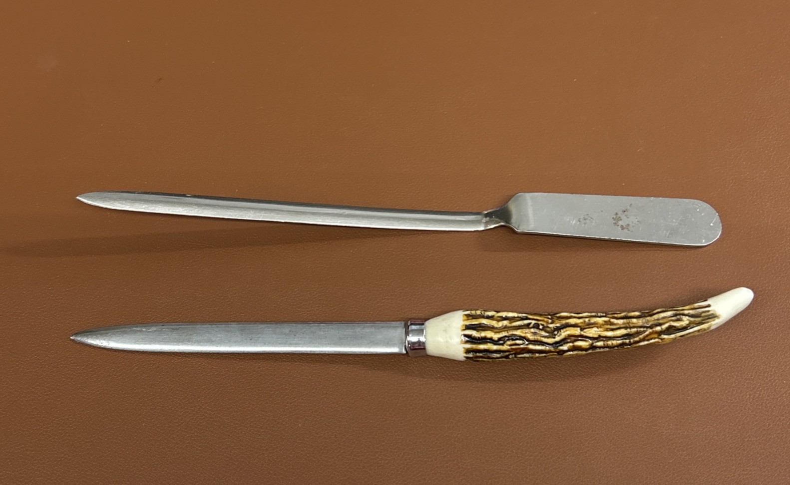 Vtg 70s Teton NATIONAL PARK Letter Opener Faux Antler PC Stainless Steel + Plain