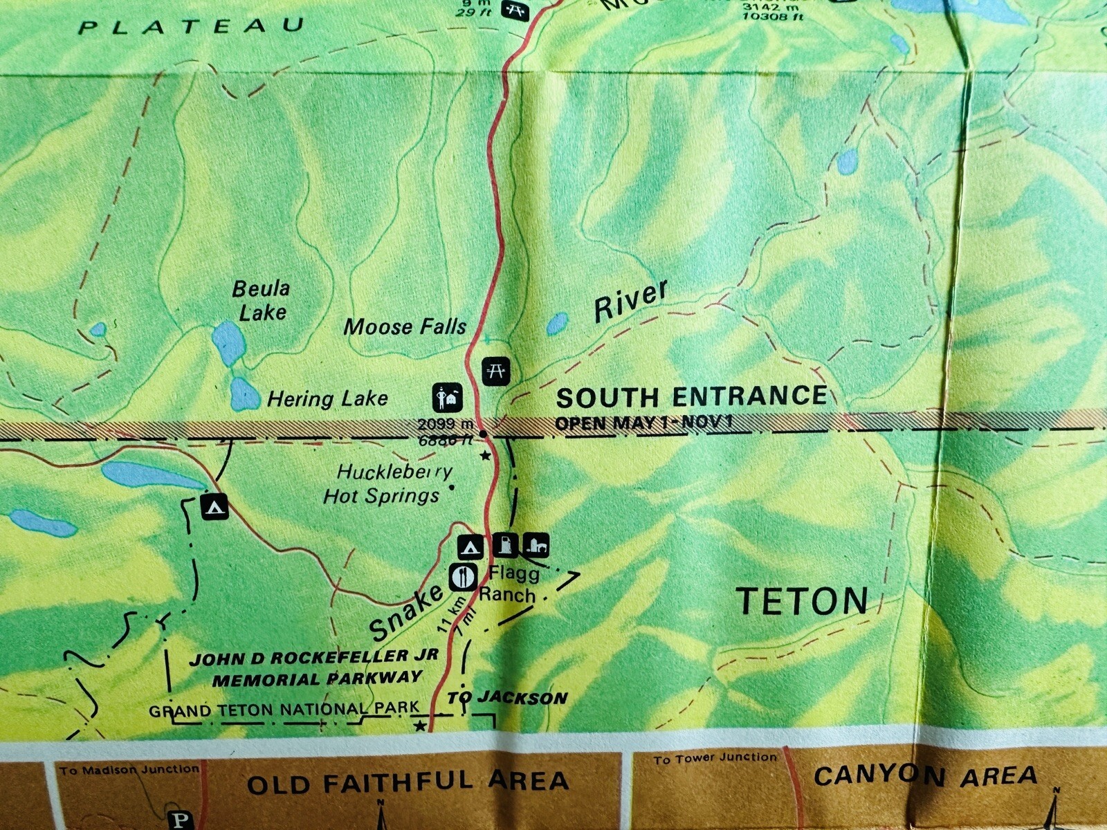 Lot of 2 1975 & 1969 Travel Brochures Yellowstone National Park Map Ephemera